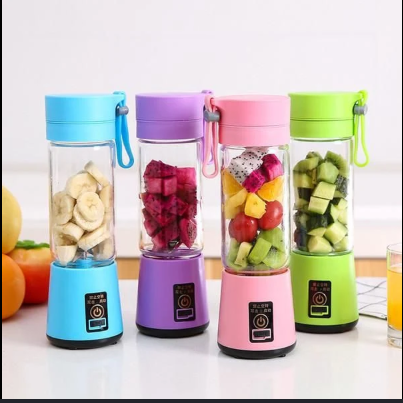USB Rechargeable Juicer Blender 6 Blades 380ml - Portable Juicer Cup & Smoothie Maker